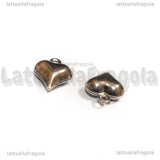 Ciondolo Cuore 3D in Acciaio Inox 11x9x4mm