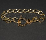 Bracciale maglia puntinata in metallo Gold Plated 21cm