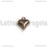 Ciondolo Cuore 3D in Acciaio Inox 11x9x4mm