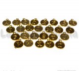 Set Alfabeto in metallo gold plated double-face 15x13mm 26pezzi