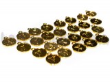 Set Alfabeto in metallo gold plated double-face 15x13mm 26pezzi