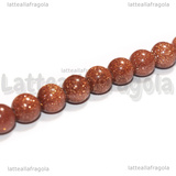 Perle in Pietra del Sole 6mm filo 36cm circa