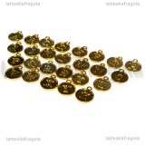 Set Alfabeto in metallo gold plated double-face 15x13mm 26pezzi