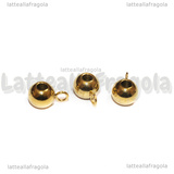Portapendente in Acciaio Inox Dorato placcato oro 18k 9x5x6mm