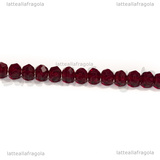 Rondelle mezzocristallo sfaccettato Rosso Scarlatto 3x2mm filo 40cm