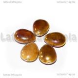 Goccia in Ceramica Oro effetto perlato foro passante 16x12mm