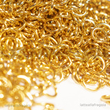 50 Anellini apribili in Acciaio Gold Plated 4x0.6mm