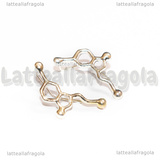Orecchini a Perno Molecola Serotonina in metallo Silver Plated 25x12mm