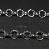 1 Metro Catena in Alluminio argentato maglia tonda 10mm
