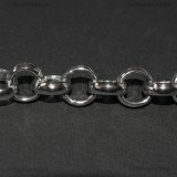 1 Metro Catena in Alluminio argentato maglia tonda 10mm