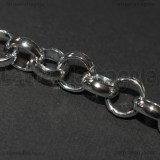 1 Metro Catena in Alluminio argentato maglia tonda 10mm