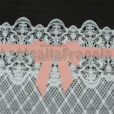 10 buste in plastica Fiocco Rosa Effetto Merletto con bordo adesivo 13x5cm