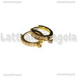 Creole in Ottone dorato e Cubic Zirconia 16x14mm