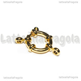 Gancio a Timone in Acciaio Inox Dorato 23x14x4mm