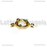 Gancio a Timone in Acciaio Inox Dorato 23x14x4mm