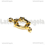 Gancio a Timone in Acciaio Inox Dorato 23x14x4mm