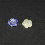 5 Fiori in vetro Bianco superiore AB 17x11mm