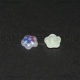 5 Fiori in vetro Bianco inferiore AB 17x11mm