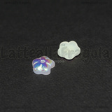 5 Fiori in vetro Bianco inferiore AB 17x11mm