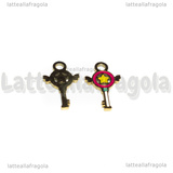 Charm Bacchetta di Sailor Moon in Acciaio Inox Dorato smaltato 16x10mm
