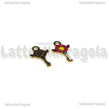Charm Bacchetta di Sailor Moon in Acciaio Inox Dorato smaltato 16x10mm