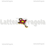Charm Bacchetta di Sailor Moon in Acciaio Inox Dorato smaltato 16x10mm