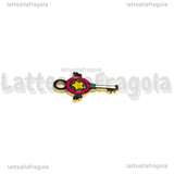 Charm Bacchetta di Sailor Moon in Acciaio Inox Dorato smaltato 16x10mm