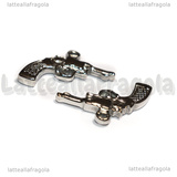 Ciondolo Pistola 3D in Acciaio Inox 22.5x17x2.5mm