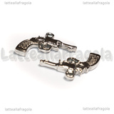 Ciondolo Pistola 3D in Acciaio Inox 22.5x17x2.5mm