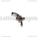 Ciondolo Pistola 3D in Acciaio Inox 22.5x17x2.5mm