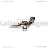 Ciondolo Pistola 3D in Acciaio Inox 22.5x17x2.5mm