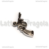 Ciondolo Pistola 3D in Acciaio Inox 22.5x17x2.5mm