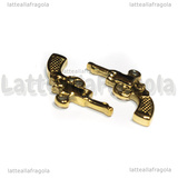 Ciondolo Tartaruga 3D in Acciaio Inox Dorato 22.5x17x2.5mm