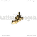 Ciondolo Tartaruga 3D in Acciaio Inox Dorato 22.5x17x2.5mm