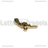 Ciondolo Tartaruga 3D in Acciaio Inox Dorato 22.5x17x2.5mm