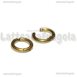 Cerchi in Acciaio Inox Dorato per lobi senza foro 15x2.5mm