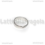 Base Anello regolabile in Acciaio Inox con anellino per charms