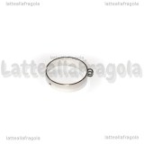 Base Anello regolabile in Acciaio Inox con anellino per charms