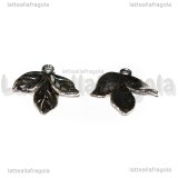 Charm Foglie in metallo argento antico 21x20mm