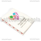 Scatola in Cartone Bianco Fantasia Cuori Handmade with Love 7x5x0.5cm