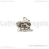 Charm Casetta Hansel e Gretel in metallo argento antico 15x14mm