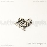 Charm Casetta Hansel e Gretel in metallo argento antico 15x14mm