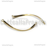 Connettore Curvo in Acciaio Inox Dorato 42x2x1mm