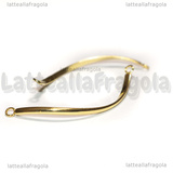 Connettore Curvo in Acciaio Inox Dorato 42x2x1mm