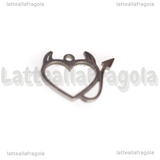 Ciondolo Cuore diavoletto in Acciaio 19x15.5mm