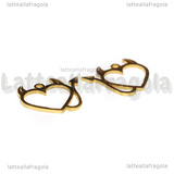 Ciondolo Cuore diavoletto in Acciaio dorato 19x15.5mm