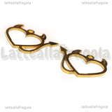 Ciondolo Cuore diavoletto in Acciaio dorato 19x15.5mm
