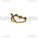 Ciondolo Cuore diavoletto in Acciaio dorato 19x15.5mm