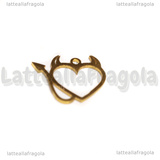 Ciondolo Cuore diavoletto in Acciaio dorato 19x15.5mm