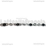 1 Metro Catena Rosario Nero Smaltato in Acciaio Inox 2.5x2mm